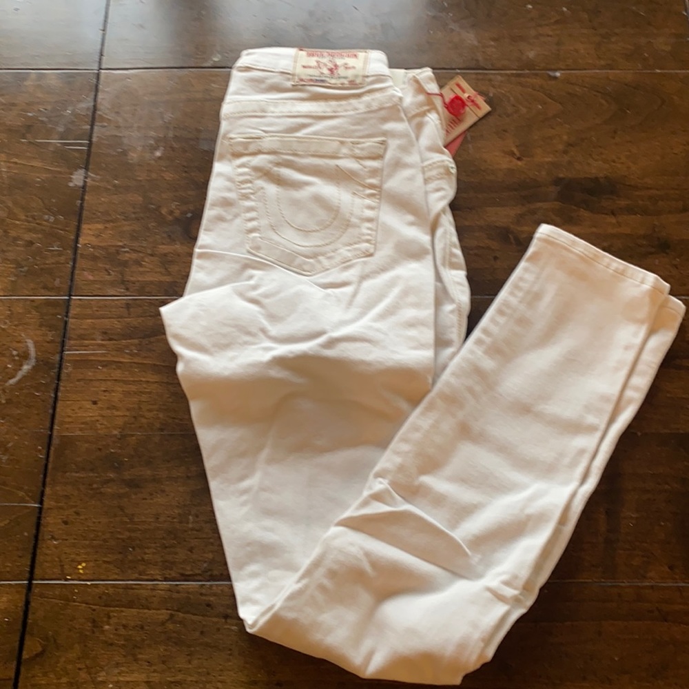 True Religion white Curvy skinny jeans